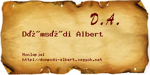 Dömsödi Albert névjegykártya
